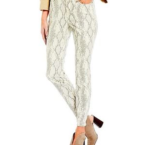 NYDJ Ami Snake Print Tailored Jeans in Diamondback Vanilla size 8